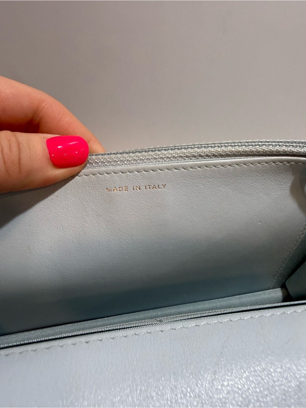 Chanel Light Blue Lambskin Wallet on Chain Crossbody Bag - Picture 11 of 13